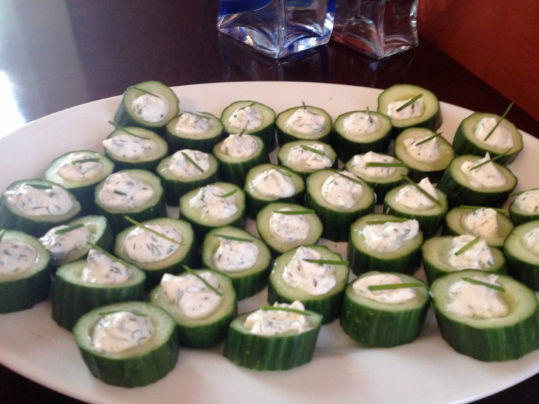Cucumber appetizers.