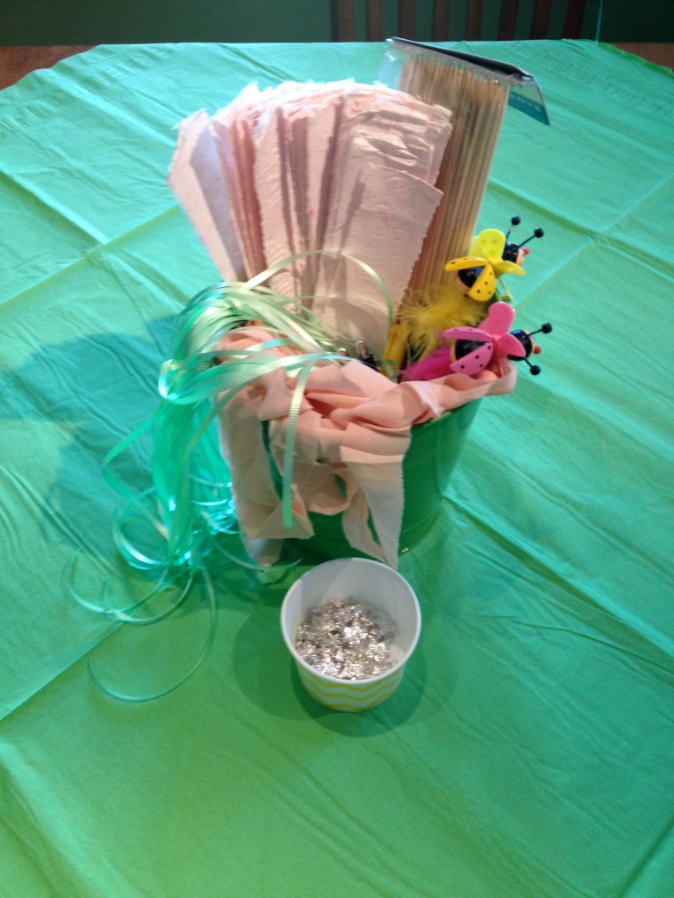 Wish stick supplies for the party craft project at the shower. 