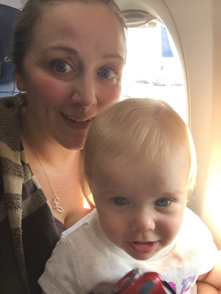 Ziva and Mama on the plane.